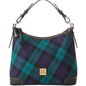 Dooney & Bourke Plaid Shoulder Bag - Blue and Green